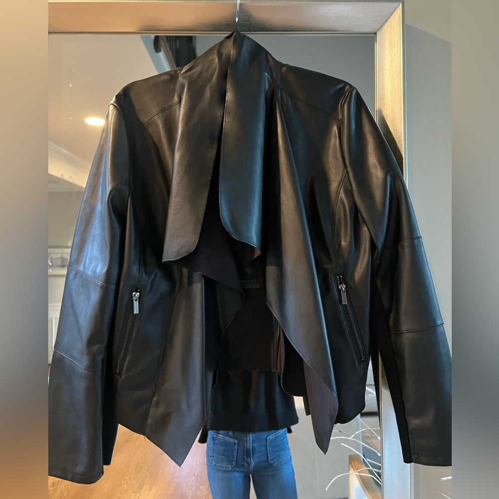 Black faux Leather Women's Jacket